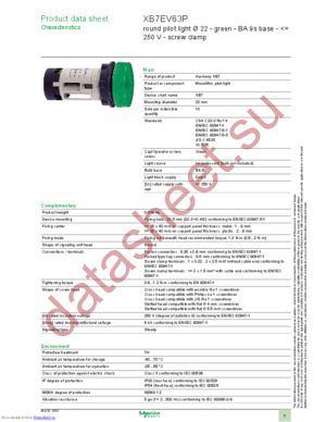 XB7EV63P datasheet  