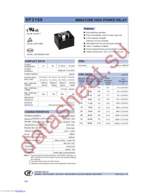 HF2160-1C-110D datasheet  