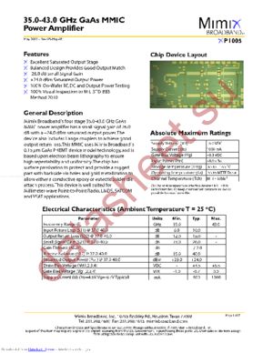 XP1005 datasheet  