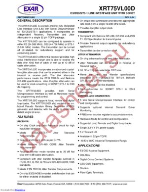 XRT75VL00DIV-F datasheet  