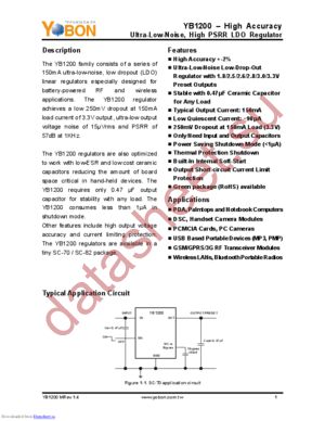 YB1200SC70S-1.8G datasheet  