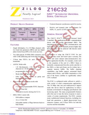 Z16C3220VSG datasheet  