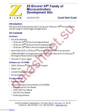 Z8F04A08100KITG datasheet  