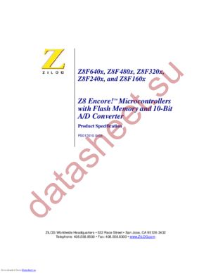 Z8F3201AN020EC datasheet  