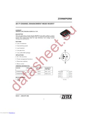 ZXM66P03N8 datasheet  