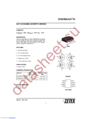 ZXMHN6A07T8 datasheet  