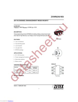 ZXMN2A01E6 datasheet  
