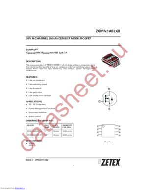 ZXMN3A02X8 datasheet  