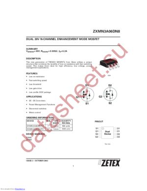 ZXMN3A06DN8 datasheet  