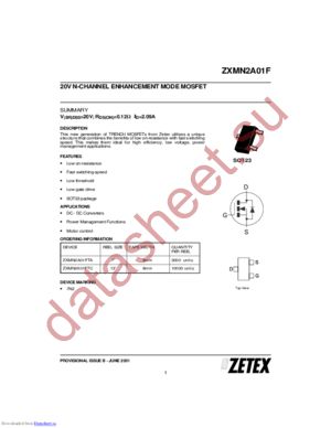 ZXMN2A01 datasheet  