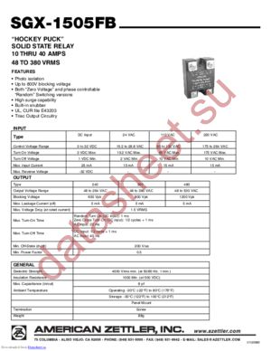SGX-1505FB110A240A15PL datasheet  
