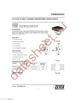 ZXMD63C03X datasheet  