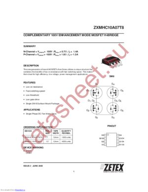 ZXMHC10A07T8 datasheet  