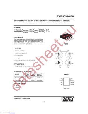ZXMHC3A01T8 datasheet  