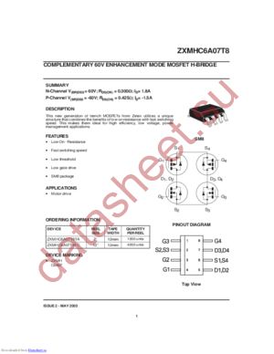 ZXMHC6A07T8TC datasheet  