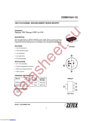 ZXMN10A11G datasheet  