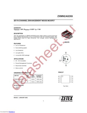 ZXMN2A02X8 datasheet  