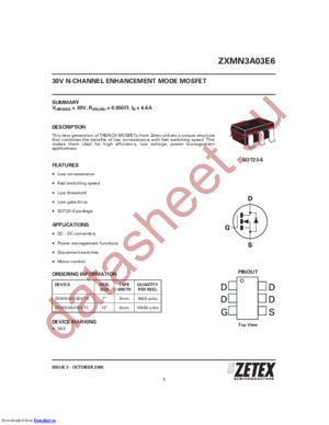 ZXMN3A03E6 datasheet  