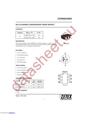 ZXMN6A08E6_06 datasheet  