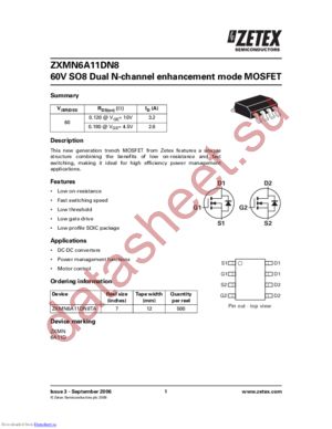 ZXMN6A11DN8_06 datasheet  