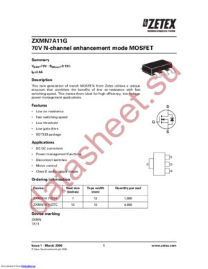 ZXMN7A11G datasheet  