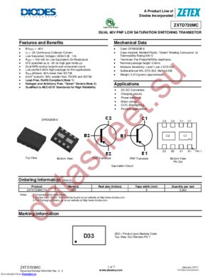 ZXTD720MCTA datasheet  